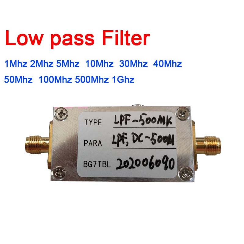 Low pass filter LC LPF DC 1Mhz 2Mhz 5Mhz 10Mhz 30Mhz 40Mhz 50Mhz 100Mhz 500Mhz 1Ghz