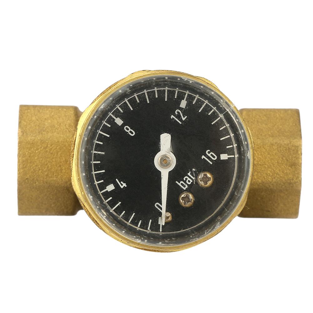 1/2" Brass Water Pressure Reducing Valve Relief Valve With Guage Meter Adjustable Water Flow