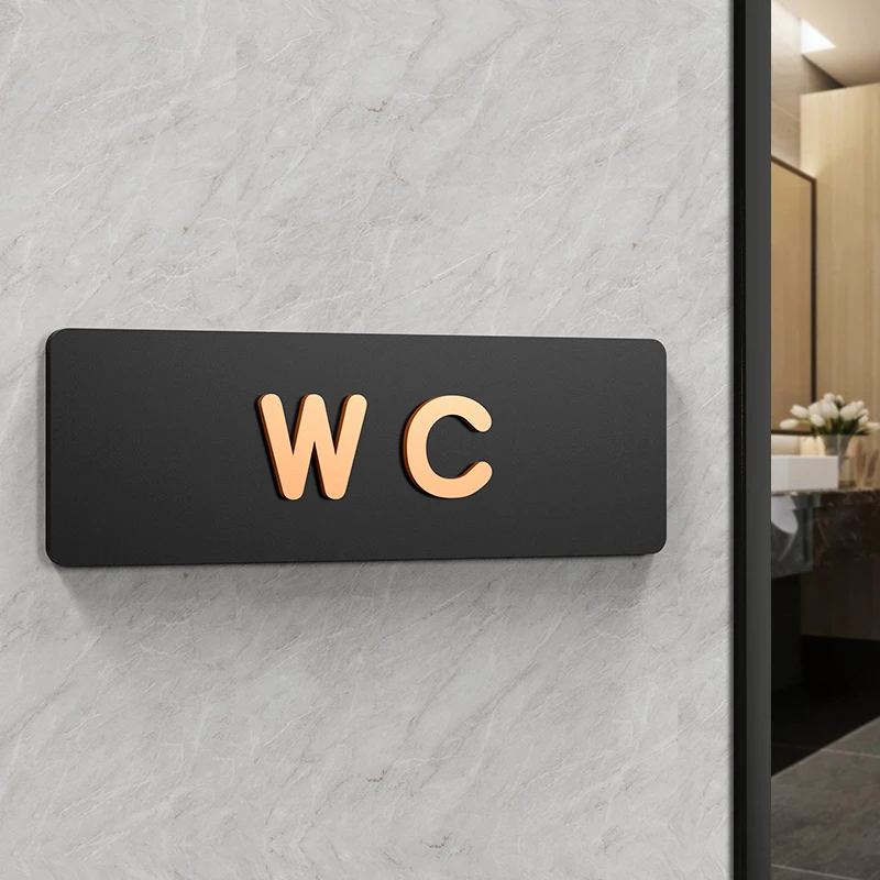 Simple Men and Women Bathroom Signs WC Public Toilet Guide Sign Index Hotel To The Left and Right Acrylic Restroom Prompt Sign: 20x30cm / WHITE