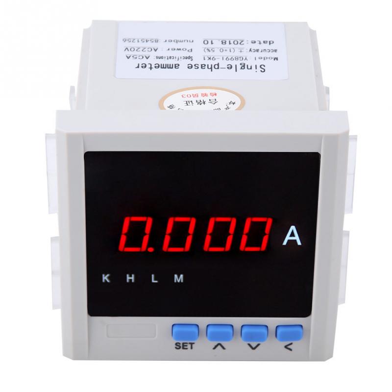 Digital Display Programmable Single Phase AC Ammeter 1A/5A with 485 Communication