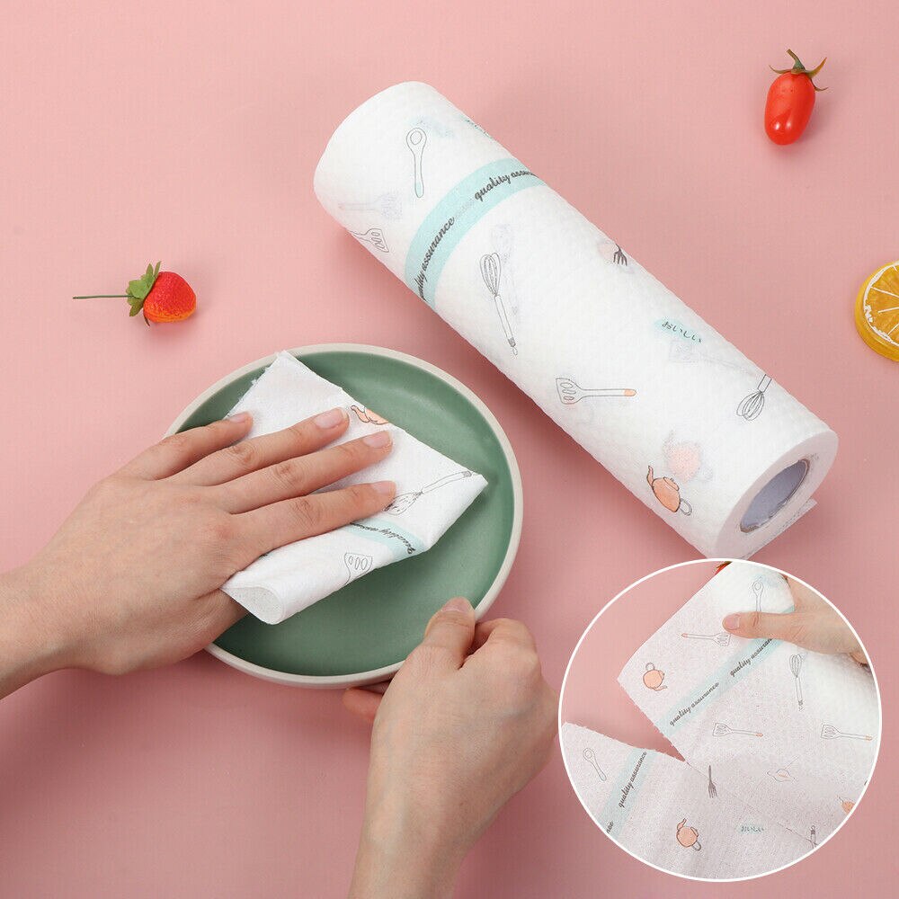Papel de cocina suave y fuerte, paños de limpieza desechables, húmedo y seco de doble uso, elimina el aceite para el baño y la cocina