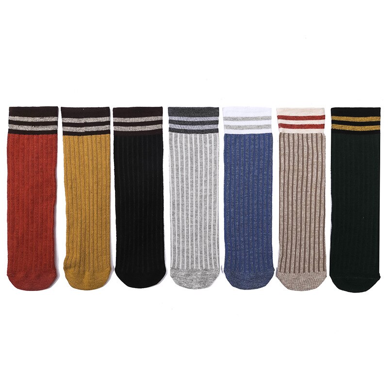 Elifashion koreaanse versie herfst & winter tube sokken retro dames sokken warm & ademend lange tube stapel katoenen sokken 2- voudig te dragen