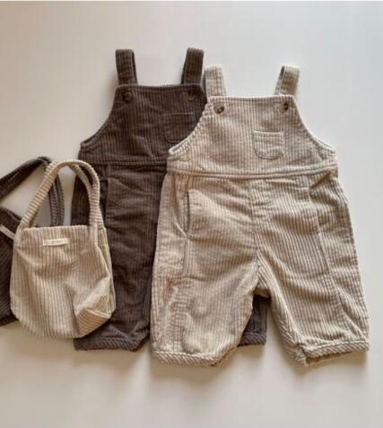 Pantalones de tirantes 9481D para niños, peto de herramientas de algodón de pana, ropa informal de una pieza para bebé, invierno, Primavera, 2022