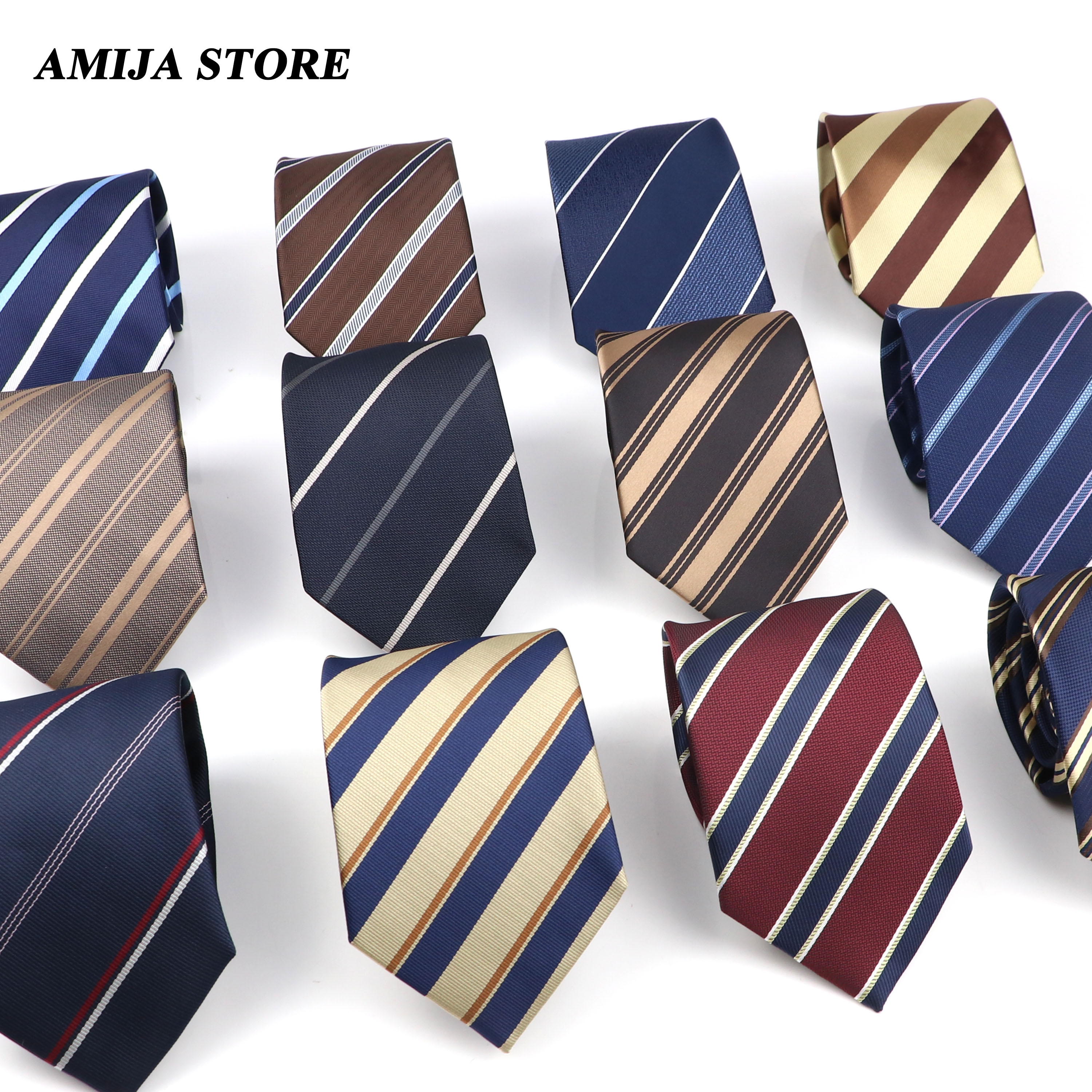 Nouvelle cravate rayée hommes 8cm cravates affaires nouvel an classique cravate accessoires de bureau hommes Costume usage quotidien fête de mariage
