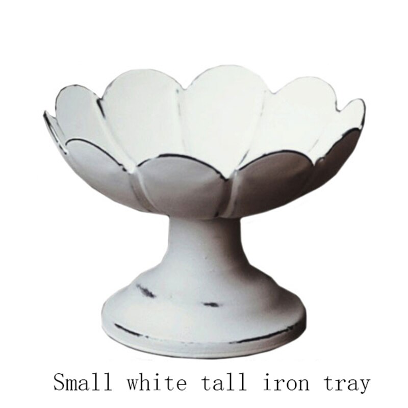 Cake Tools Small Cake Tray Candy Snack Fruit Plate Literary Wedding Cake Display Furnishing Frosted Iron Plate: Small tray