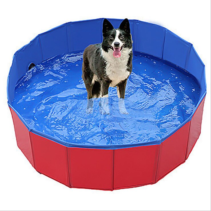 Dog Pool Foldable Dog Swimming Pool Pet Bath Swimming Tub Bathtub Pet Swimming Pool Collapsible Bathing Pool for Dogs Cats: Red / S-D80 x H20 cm
