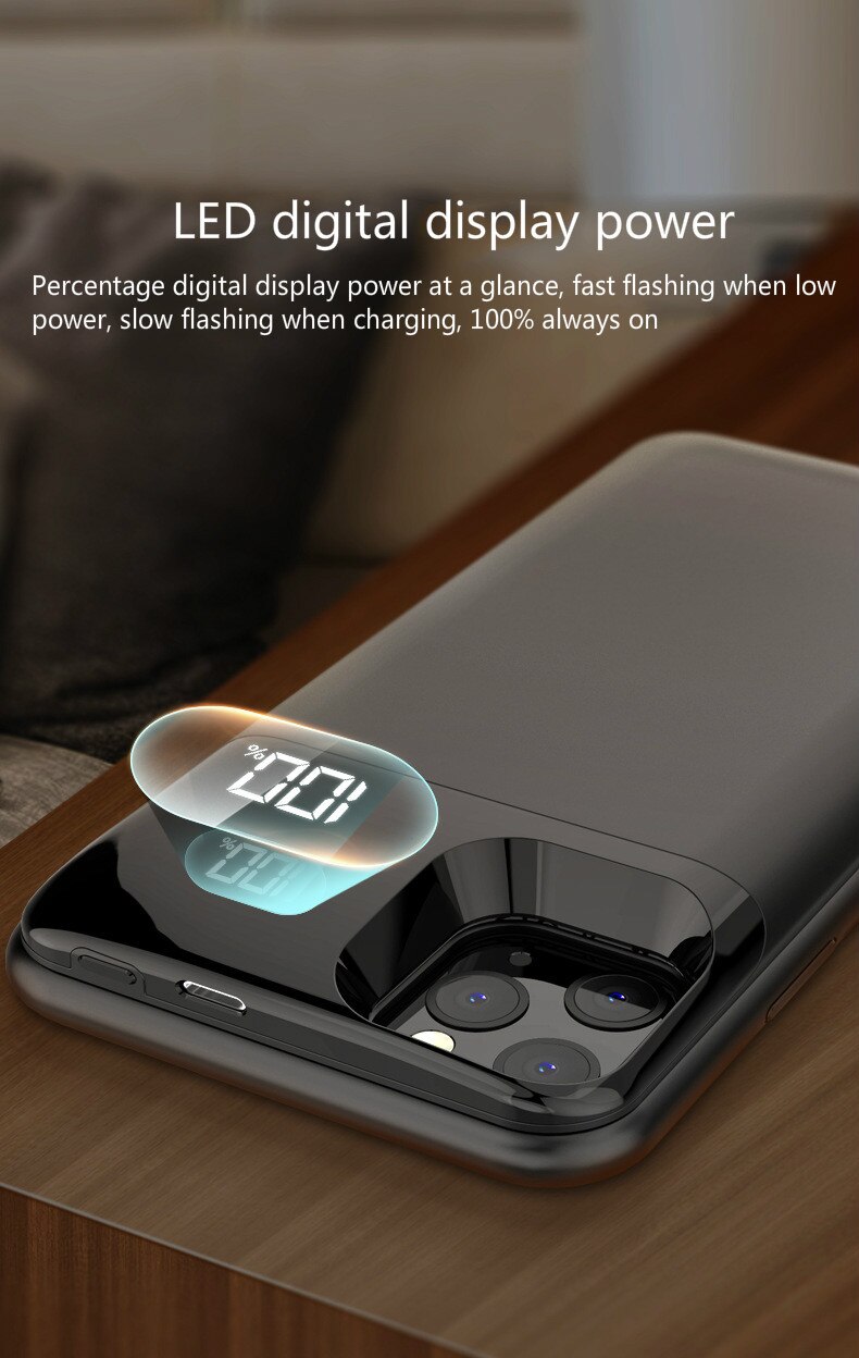 5000/5500mAh Battery Charger Case Power bank For iPhone 11 11Pro 11ProMAX Plus Soft Charging Phone Cover Case