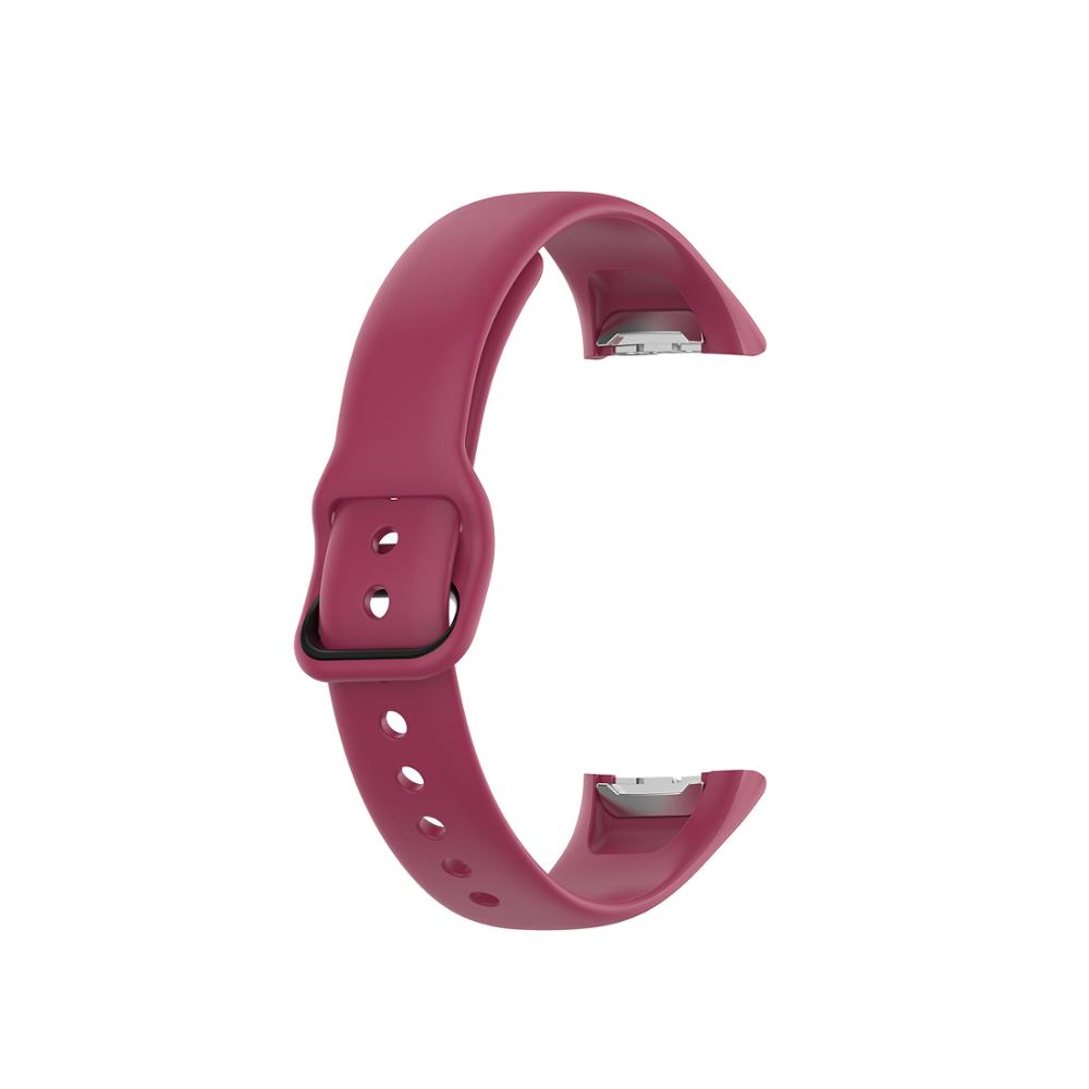 Edelstahl Anschluss Sport Armband Armband Für Samsung Galaxy Fit SM-R370 SM R370 Smart Armband Silikon Armband armband: wine red