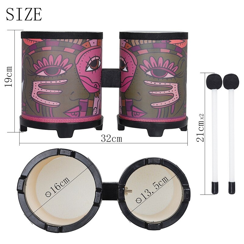2 in 1 kinderpercussie bongo drums congo met drumstokken percussie klein speelgoed voor vroege educatie