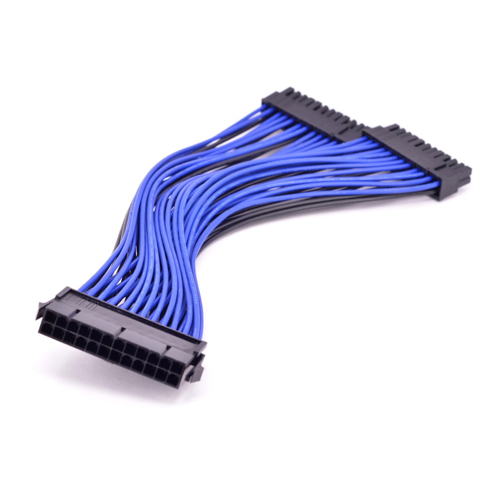 24Pin ATX 1 to 2 Power Supply Extension Cable 24P PSU Power Port Multiplier 24 Pin Male to Female Port Y Splitter Cable