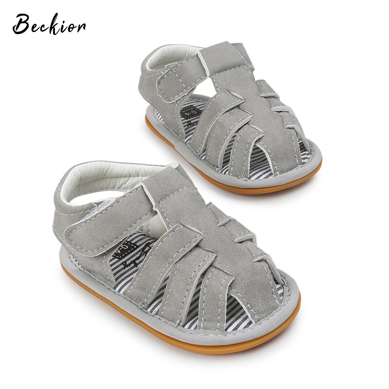 Beckior Baby-sandalen für mädchen und jungen, flach, weich, rutschfest, aus gummi, Ideal als lauflernschuhe oder krabbelschuhe für babys und kleinkinder ab 0-18 monaten.