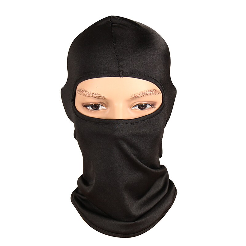 Mænd kvinder cykel cap cap vindtæt anti-sand løb cykel cap hat beskyttelse udendørs sport beskyttelse hals ansigt hoved hætte: Sort