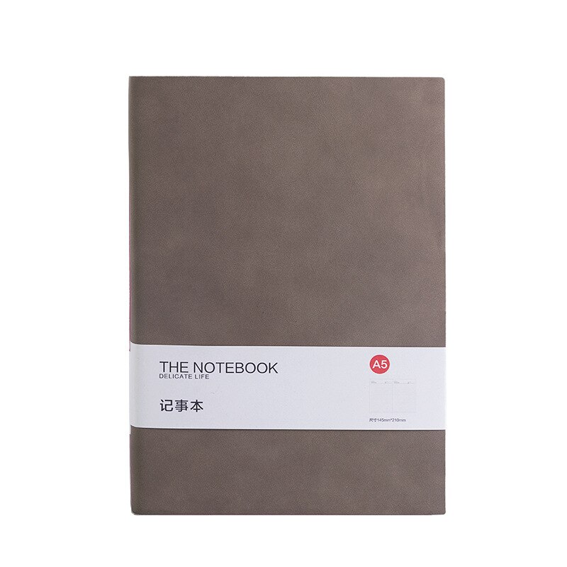 Notebook Business Thickened A5 Soft Leather Conference High-grade Exquisite Work Notebook Office Retro: Gray / A5-260P-210X145mm