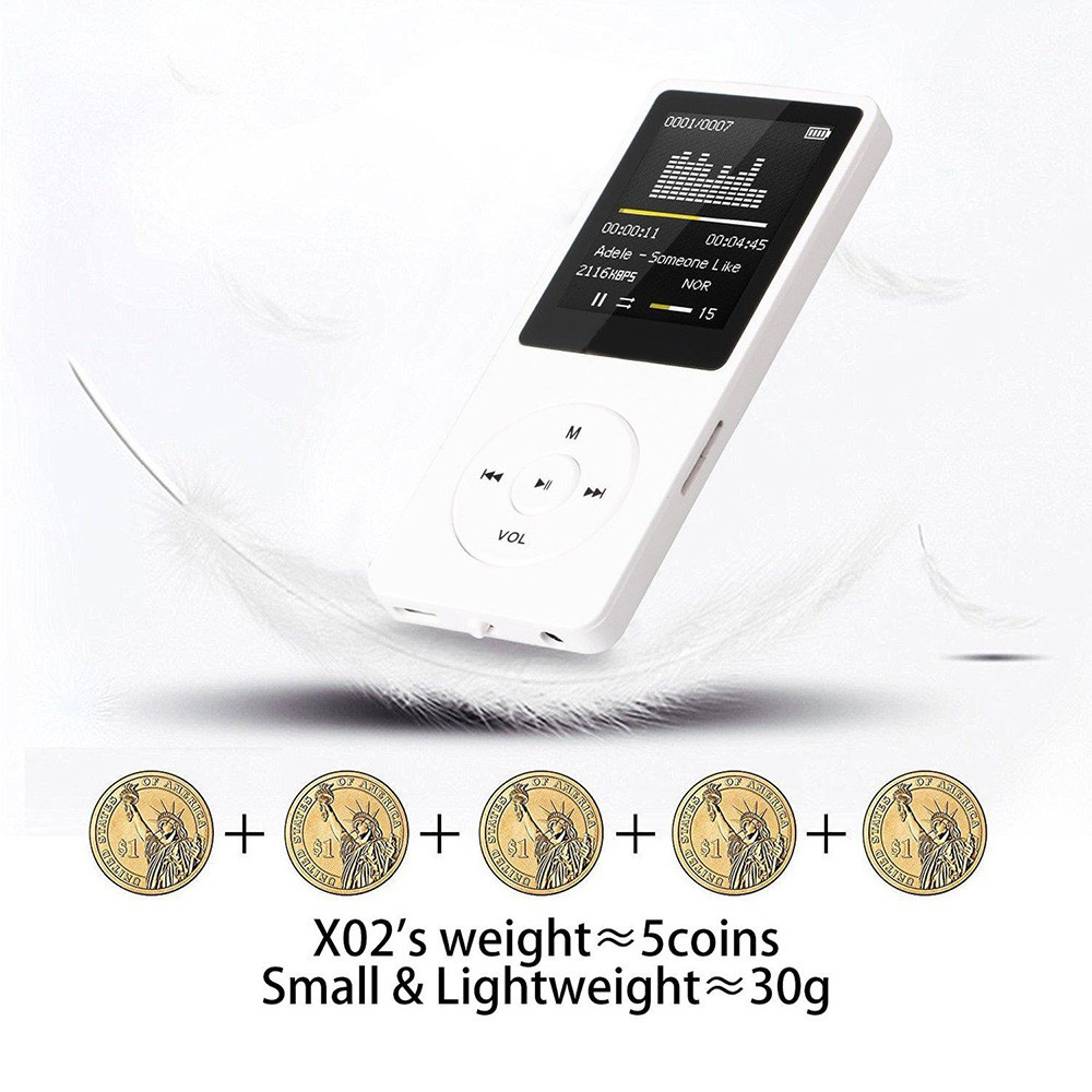 Portable MP4 Player LCD Screen FM Radio Video Games Movie Music ultra-thin TF card not included