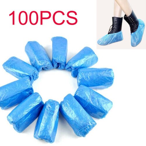 100 Stuks Wegwerp Plastic Anti Slip Schoen Covers Cleaning Overschoenen Beschermende