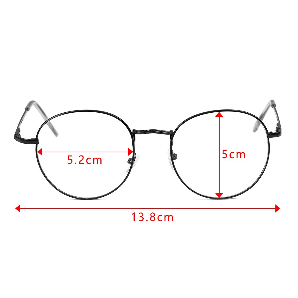 Round Metal Frame Reading Glasses Unisex Ultralight No Degree Eyeglasses Eyewear Vintage Women Men Vision Care