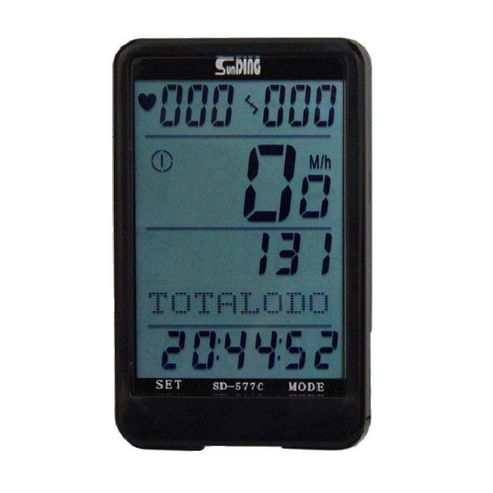 Duurzaam Sd 577C Waterdichte Lcd Display Cycling Bike Fiets Computer Kilometerstand Snelheidsmeter Met Groene Achtergrondverlichting