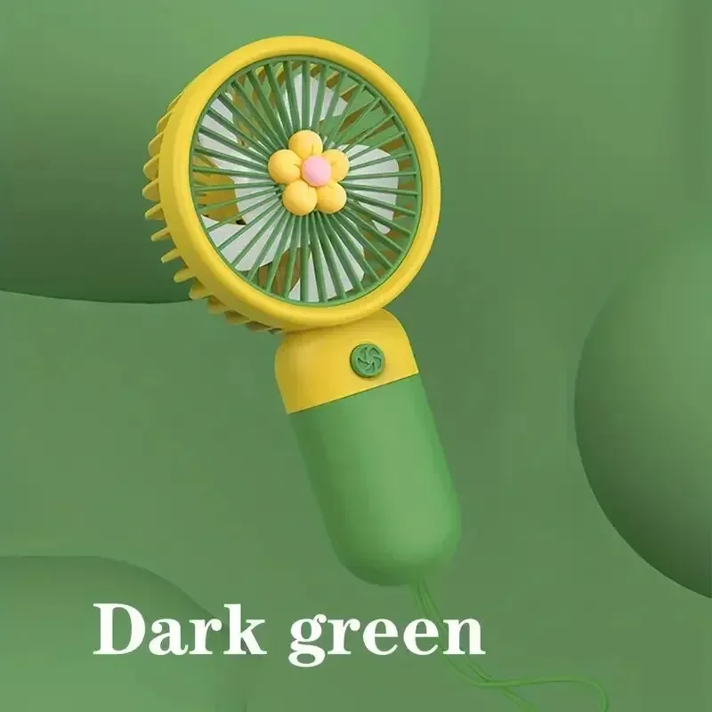 Handventilator, kleine ventilator met oplaadfunctie, draagbare ventilator, zomerbloemkleurige mini-ventilator, draagbare usb-ventilator met oplaadfunctie.