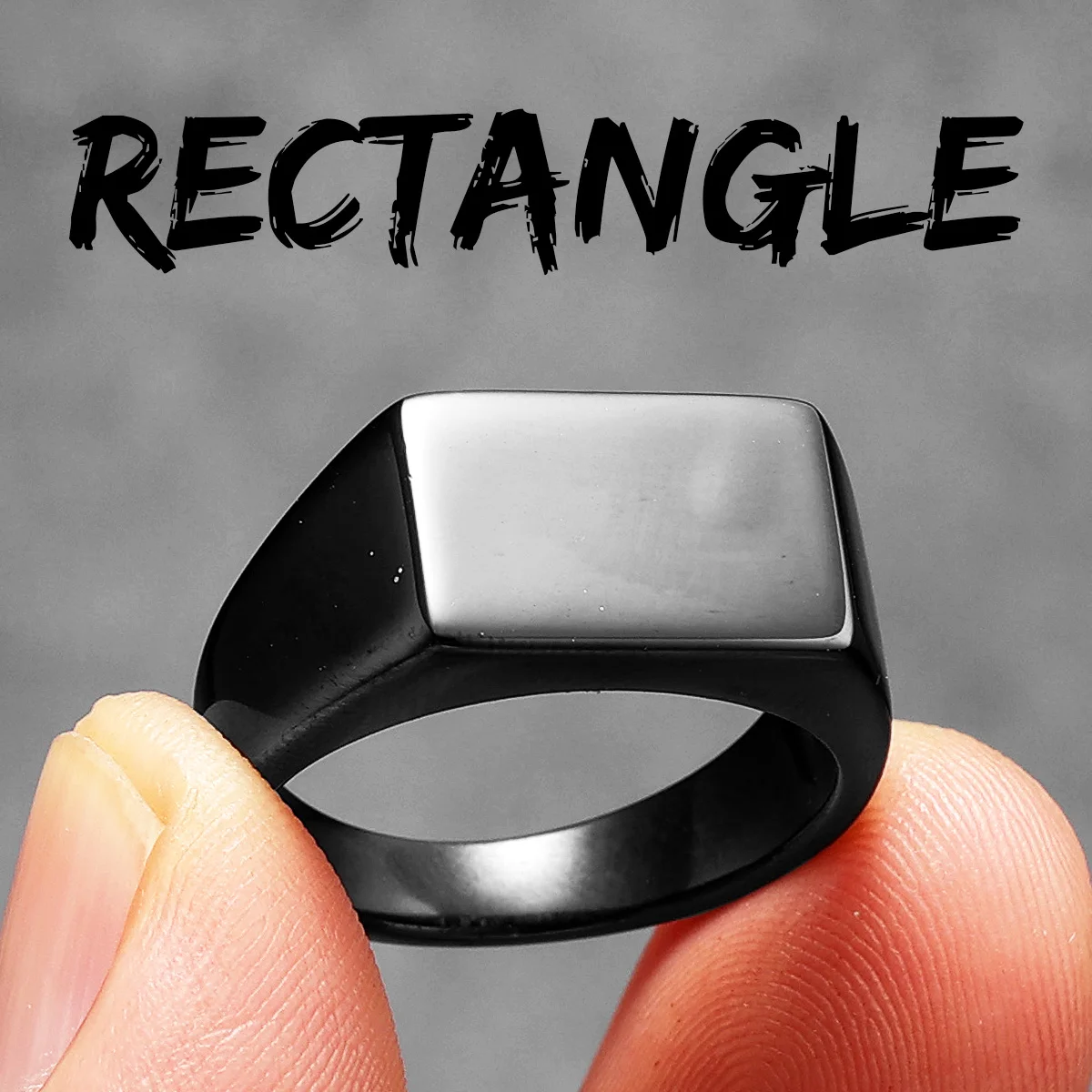 Minimalistische Rechthoek Graveren Mannen Ringen Rvs Vintage Eenvoudig Nieuw In Vrouwen Sieraden Mode Accessoires Cadeau: 7 / green