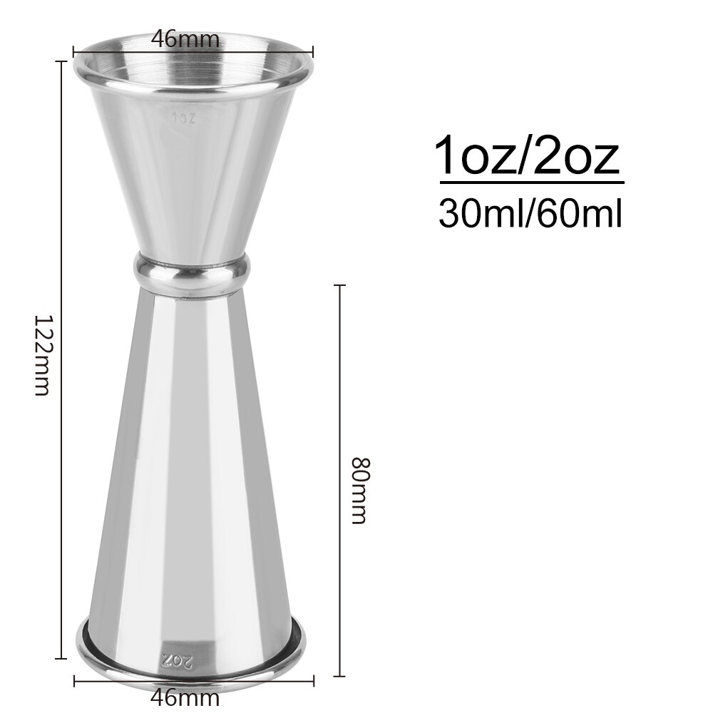 HILIFE 1oz/2oz Double Side Measuring Cup Stainless Steel Japanese Jigger Mojito Measure Mug Cocktail Bar Jigger
