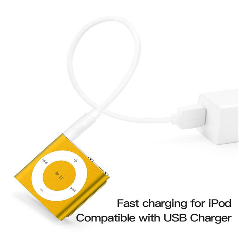3.5 naar USB 2.0 Converter Kabel 0.1m Jack 3.5mm Lader Data Kabel Voor Apple iPod Shuffle 4th 5th 6th 7th Jack naar USB Cord