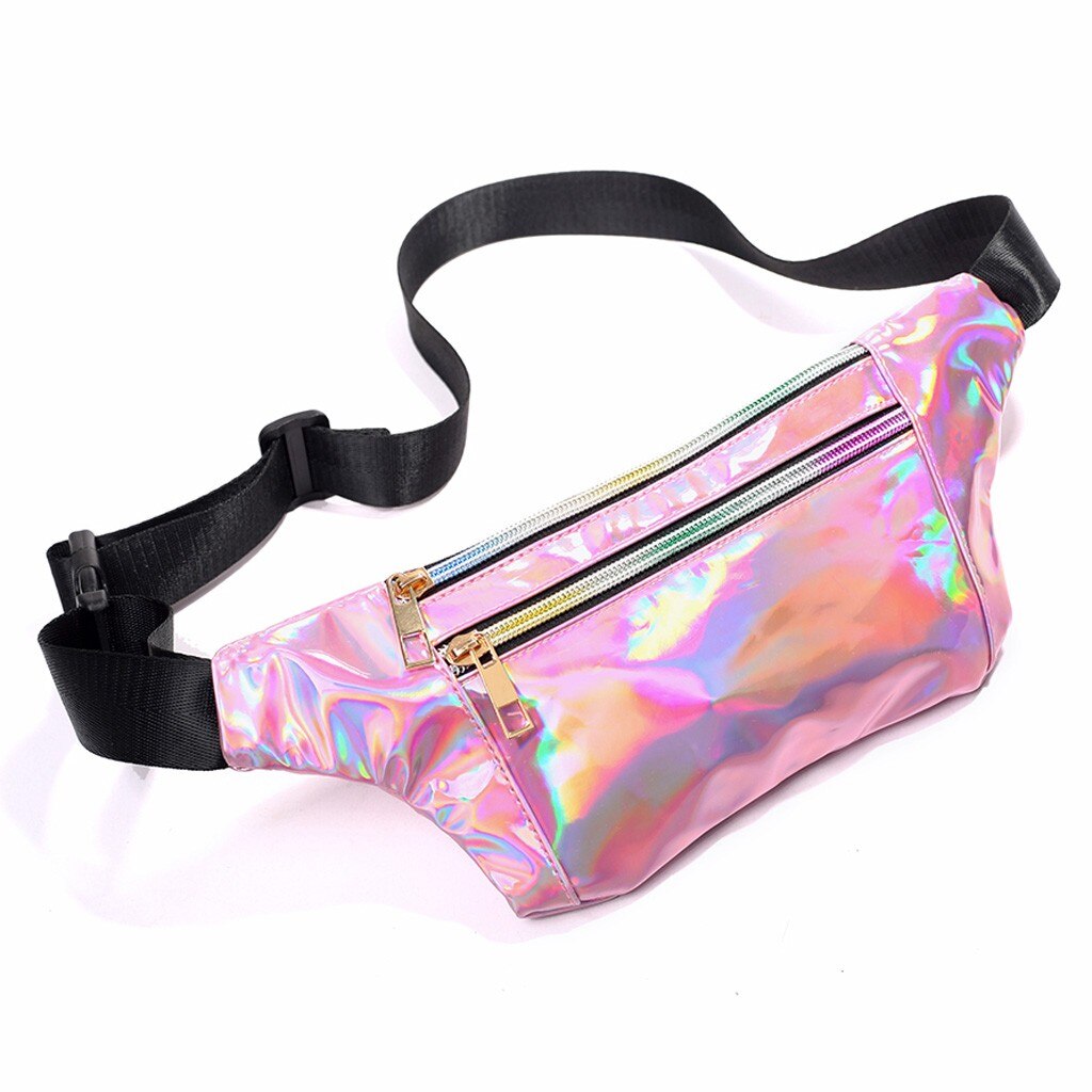 Regenboog Sequin Bag Rits Schouders Pailletten Taille Tas Vrouwen Fanny Packs Borst Tassen Telefoon Tas Sport Taille Zakken G3