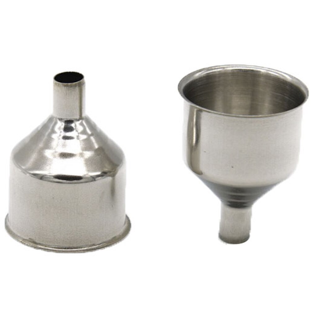 Stainless Steel Mini Spice Herb Perfume Bottle Filler Metal Liquid Flask Funnel