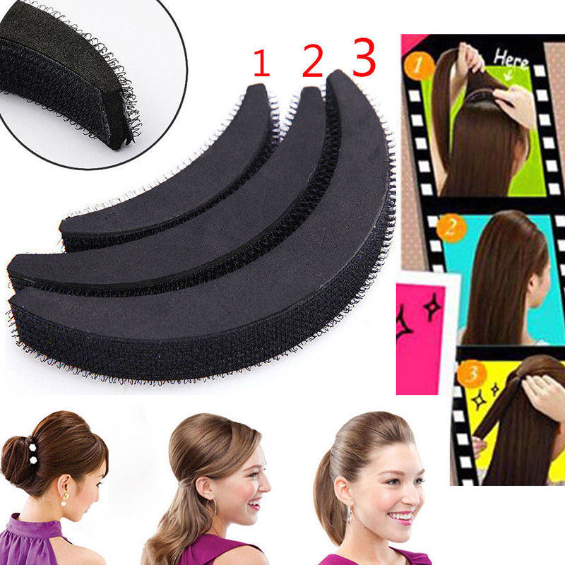 3 unids/set pelo de pelo aumento de volumen Puff hacer moños en el pelo Donut espuma mágica esponja subir insertar Base accesorios para el cabello