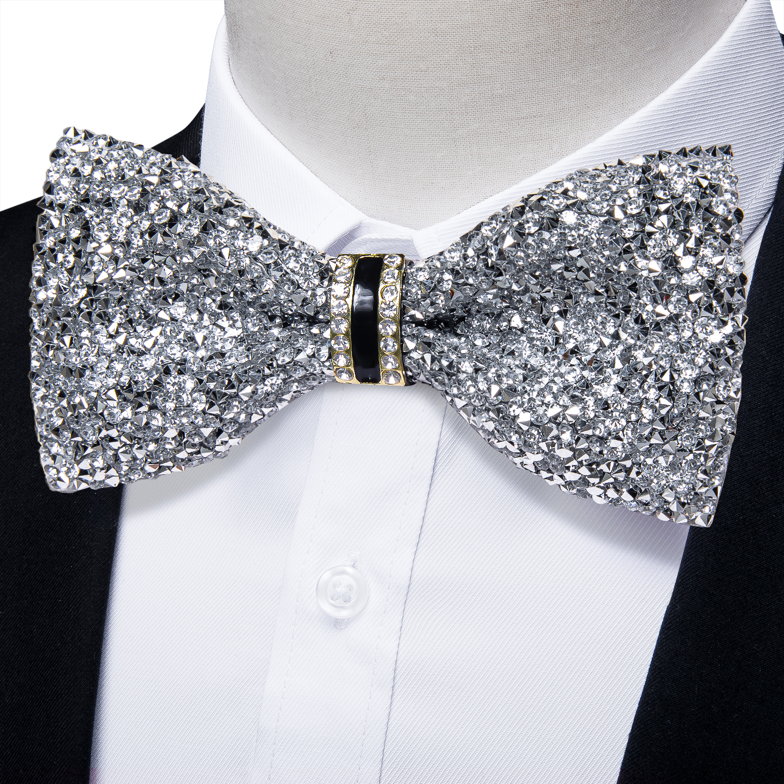 Rhinestone Bow Ties for Men Pre-tied Sequin Bowties Men with Adjustable Length, Jewel Bowknot Wedding Prom Tuxedo Accessories: Red
