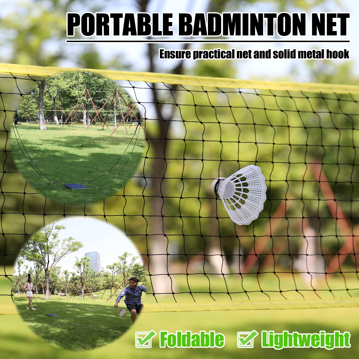 Conjunto de bádminton deportivo, raquetas de bádminton, pajaritas, red ajustable, urnas, Playa o patio, conjunto combinado de juegos de Bádminton
