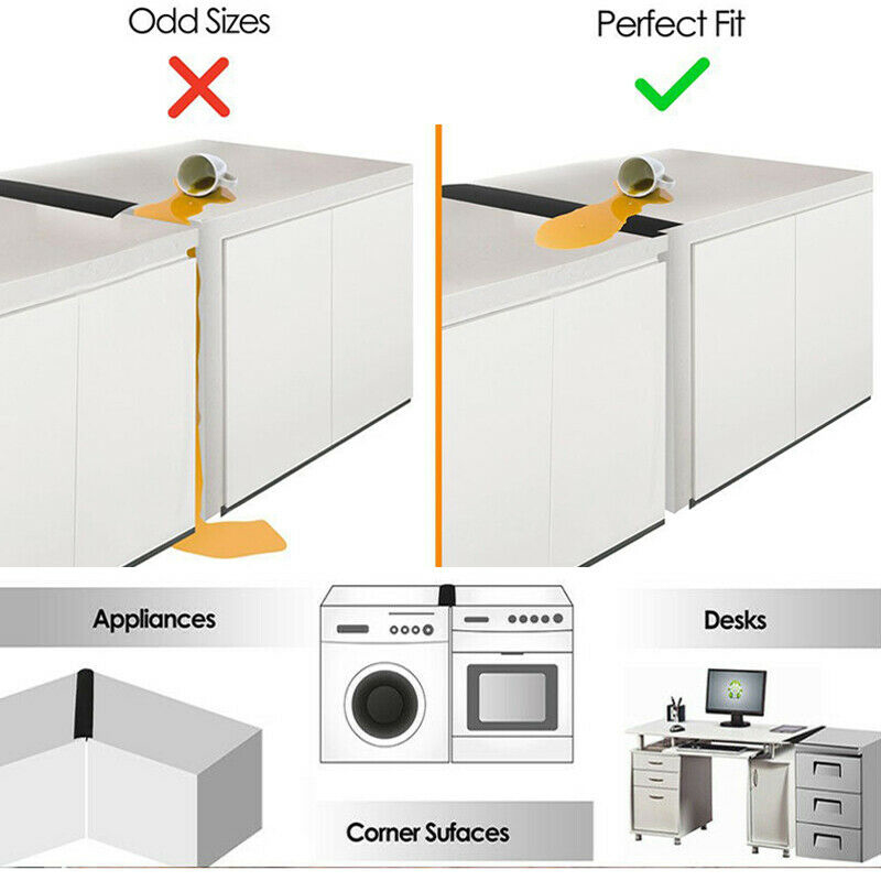 Kitchen Stove Counter Cover T-shaped Strip Waterproof Silicone Stove GapCaulk Tape Filler Tool HY99