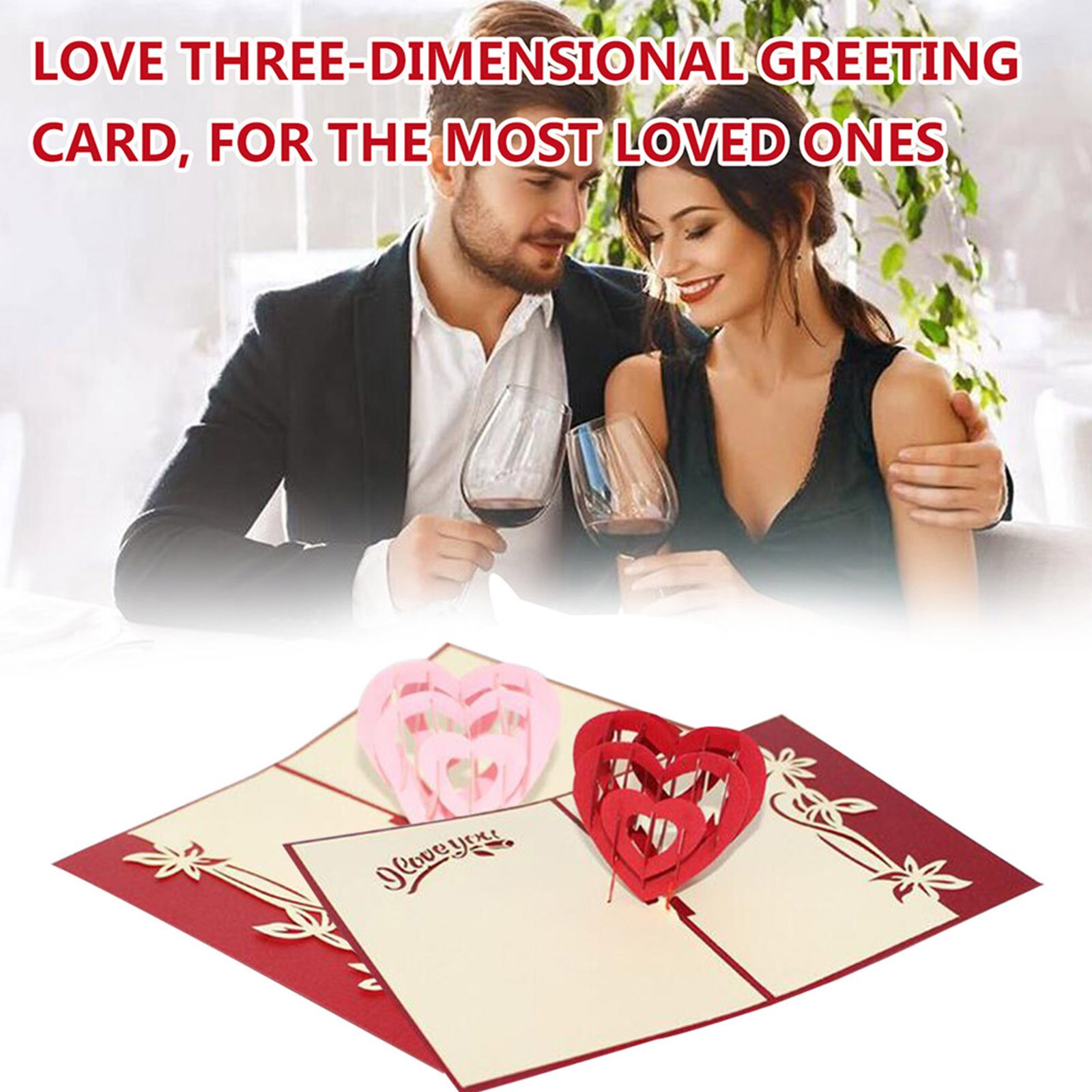 3D Valentine's Day Card Handmade Paper Greeting Card Blessing Card Wedding Aniversary Invitations Greeting Cards