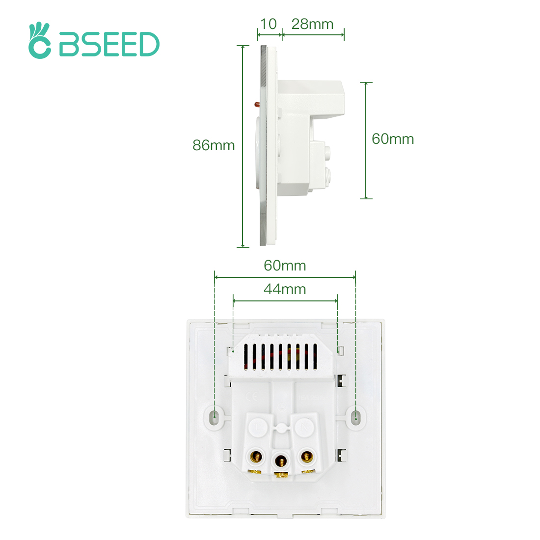 BSEED-Enchufes de pared USB dobles, tomas de carga de energía Dual, Panel blanco dorado y negro, 86mm, 5V, 1.1A, con luz Led