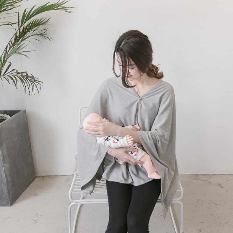 Multifunctional Nursing Cover Cotton Shawl Scarf Tops Feeding Cover Women Mother Breastfeeding Top For Nursing Mothers Pink Grey