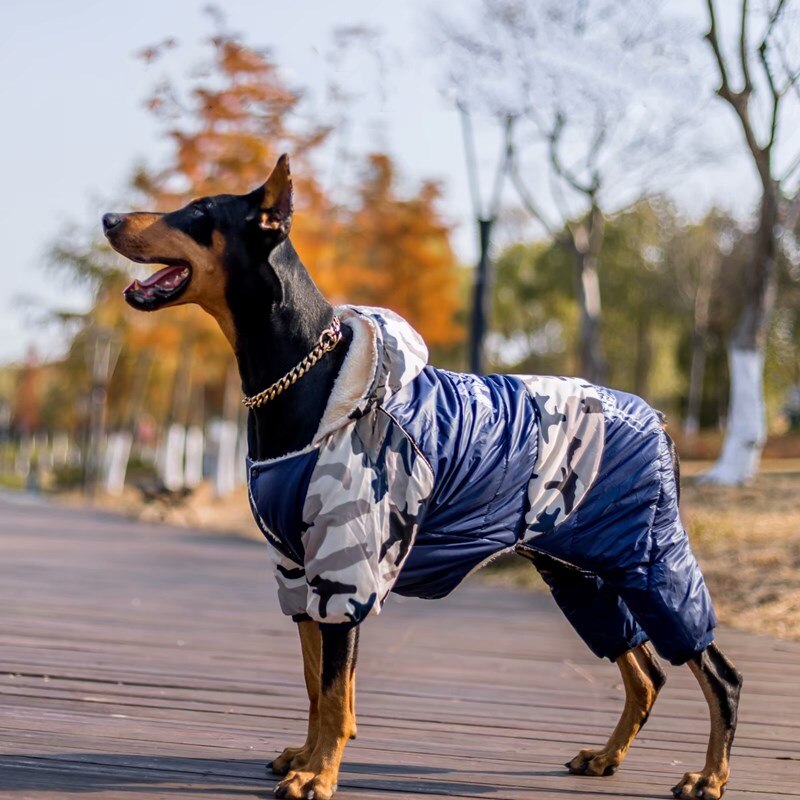 Medium-Grote Hond Kleding Winter Pluche Dikke Katoenen Hond Kleding Golden Retriever Labrador Doberman Husky Hond Jassen Hond Jas: number 34 / blue