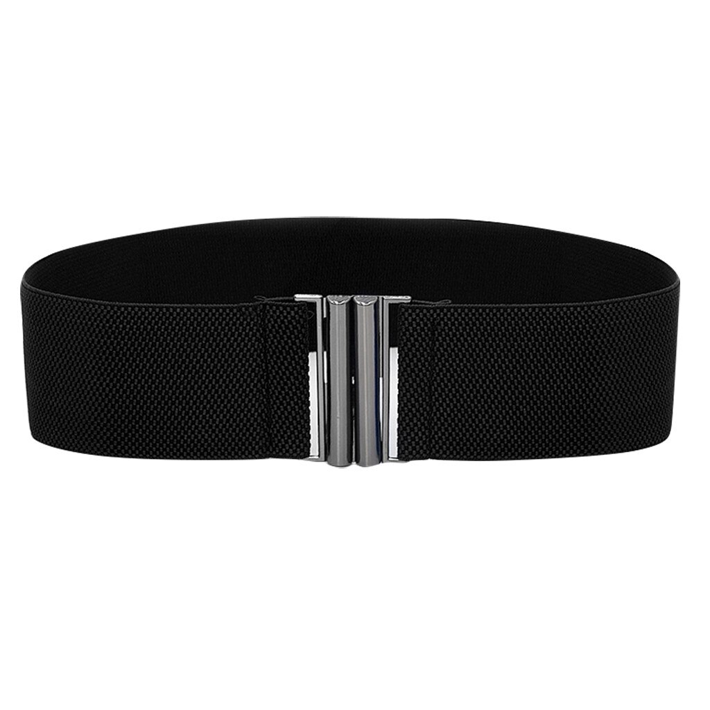 Taille Riem Vrouwen Brede Elastische Jurk Riem Jeans Accessoires Stretch Elastische Brede Corset Taille Metalen Gesp Mujer Femme # l20: Black