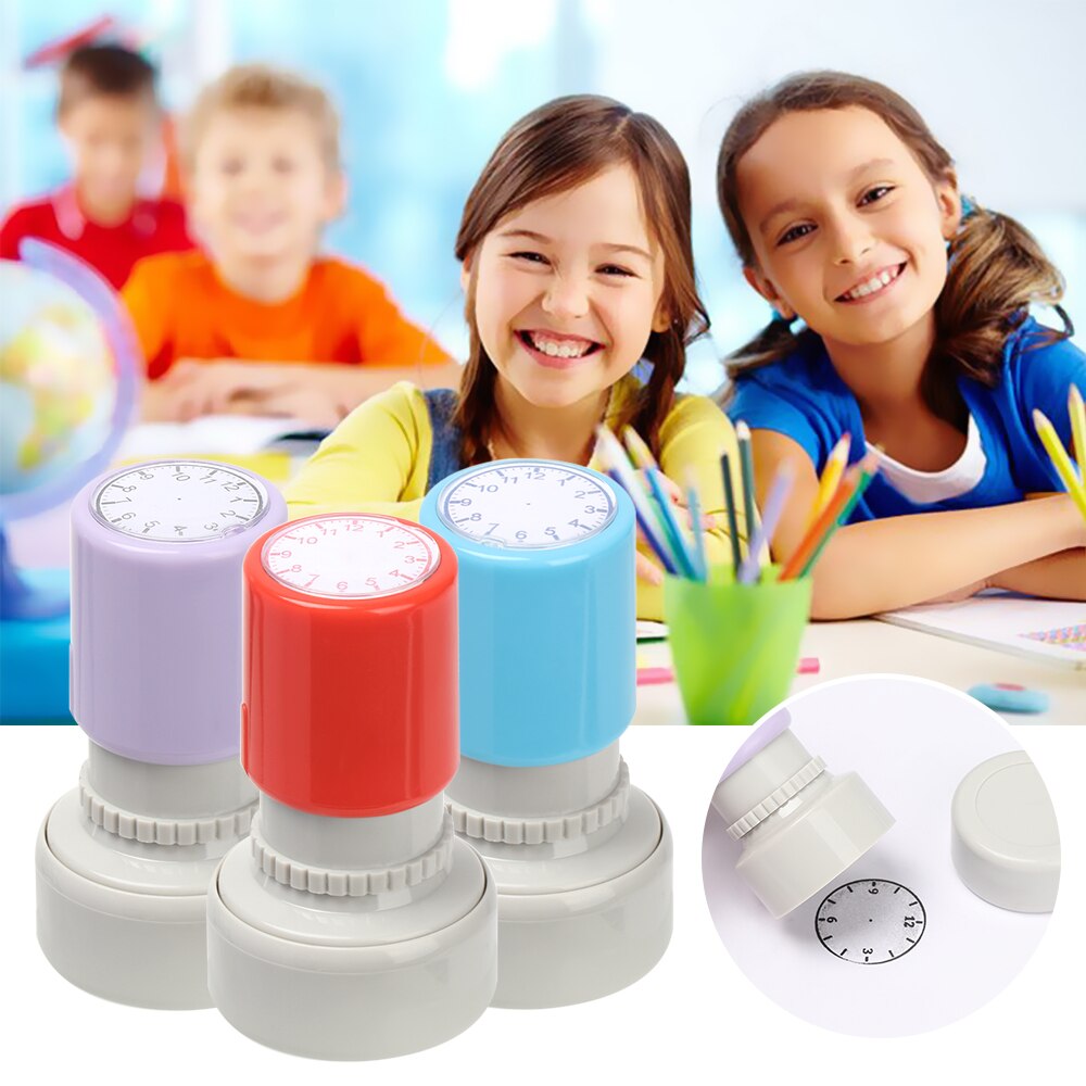 1PC Plastic Clock Stamp Student Teaching Tools Learning Recognition on Watch Student Math Teaching Tools Seal School Supplies