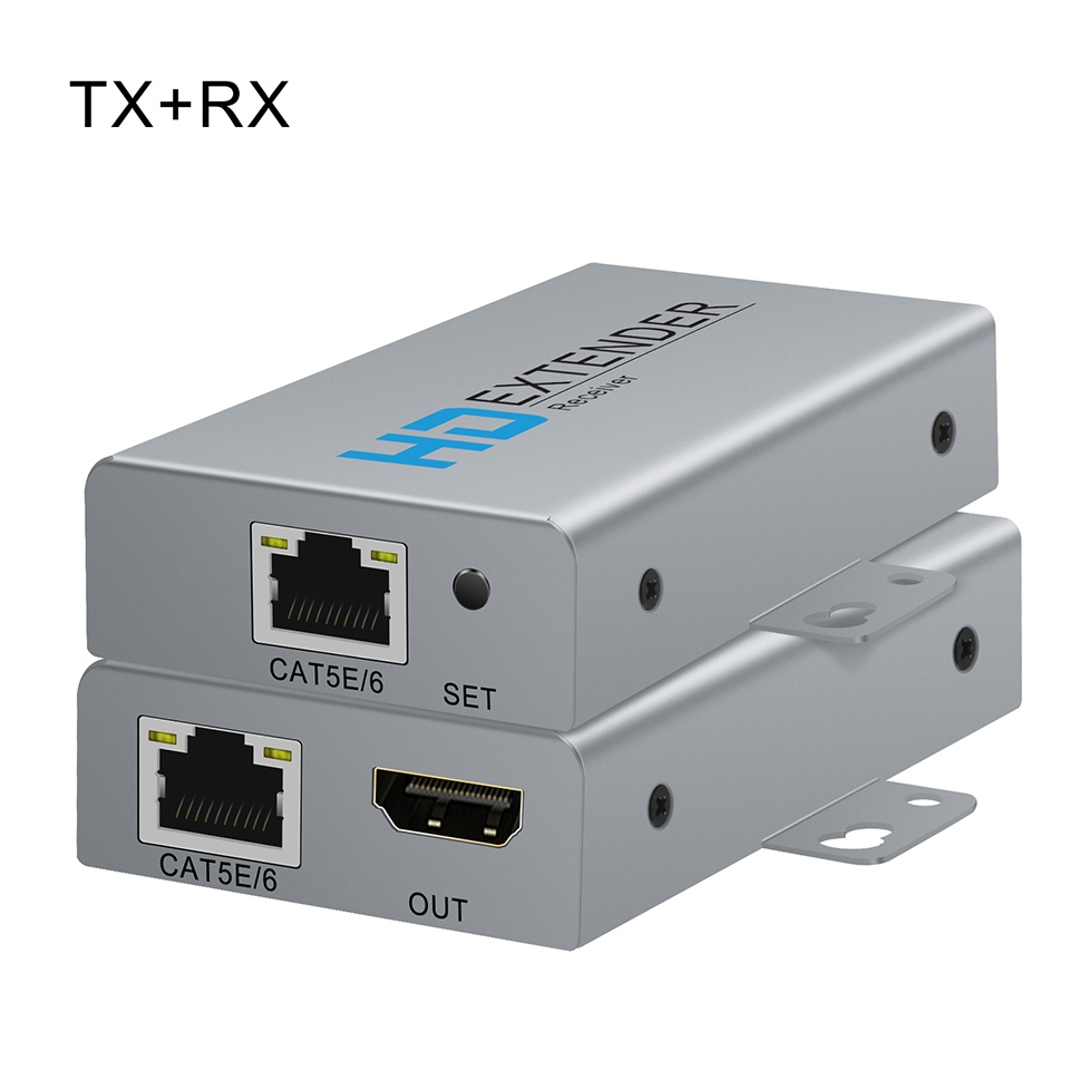 50m hdmi over ip-netværksforlænger 1080p hdmi-sender med  rj45 kat 5e kat 6 lan-extensor som hdmi-splitter understøtter poe