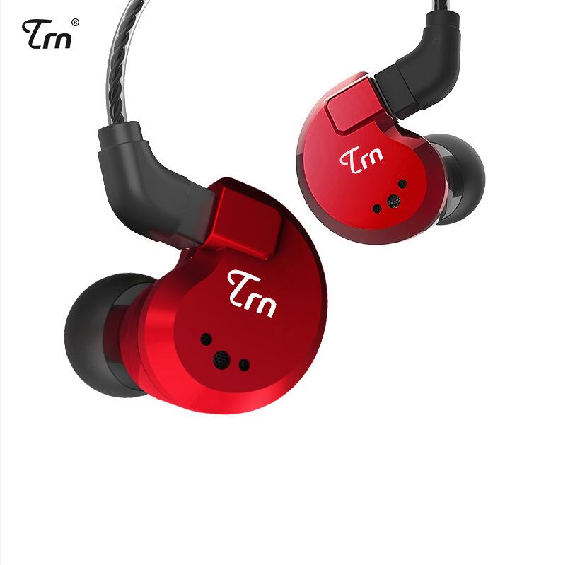 TRN V80 2BA + 2DD Hybrid Metall In Ohr Kopfhörer IEM HIFI DJ Monito Laufende Sport Kopfhörer Ohrstöpsel Headset 2Pin abnehmbare TRN V30: Red no mic