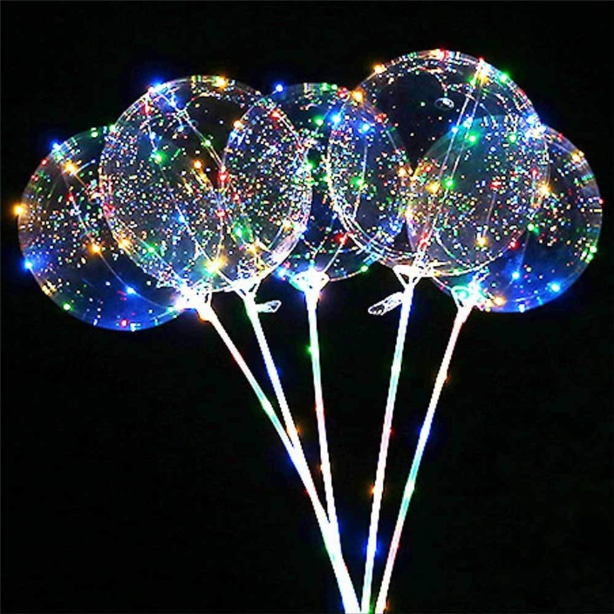 Herbruikbare Lichtgevende LED Ballon Transparante Ronde Bubble Decoratie Party Wedding LED Bubble Ballon Kerstcadeau + 2 xSticks November #3