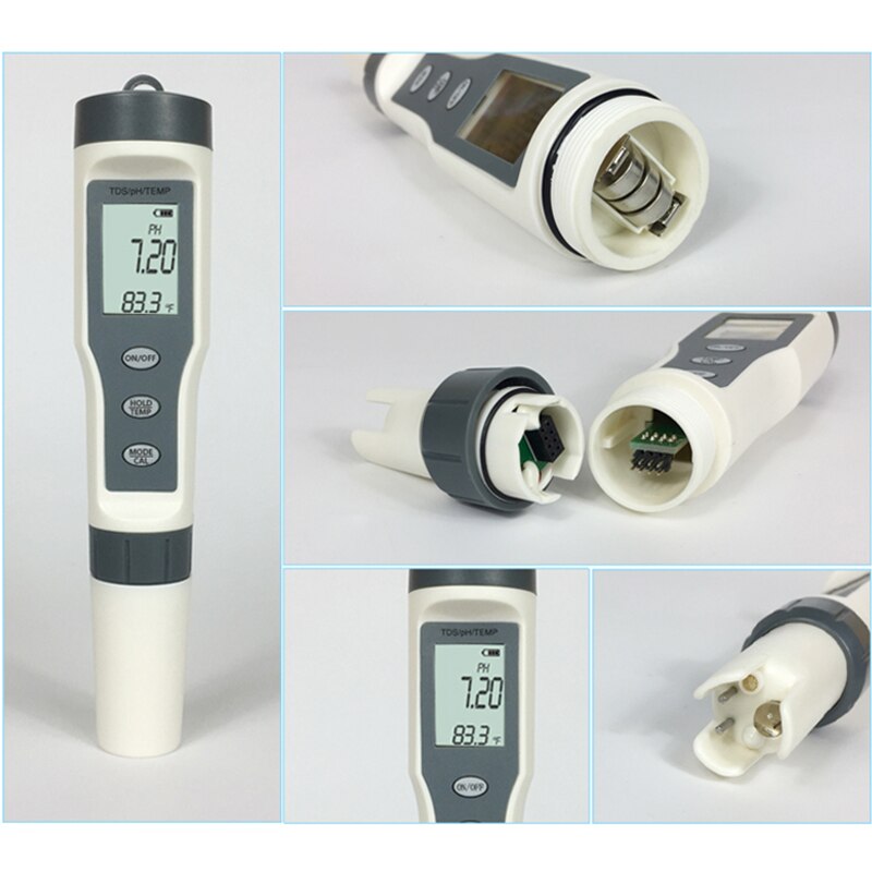Three In One Pen Tester Urine Calibration PH Water Tester Pen Aquarium Pool Water Wine Digital Meter Probe Calibration