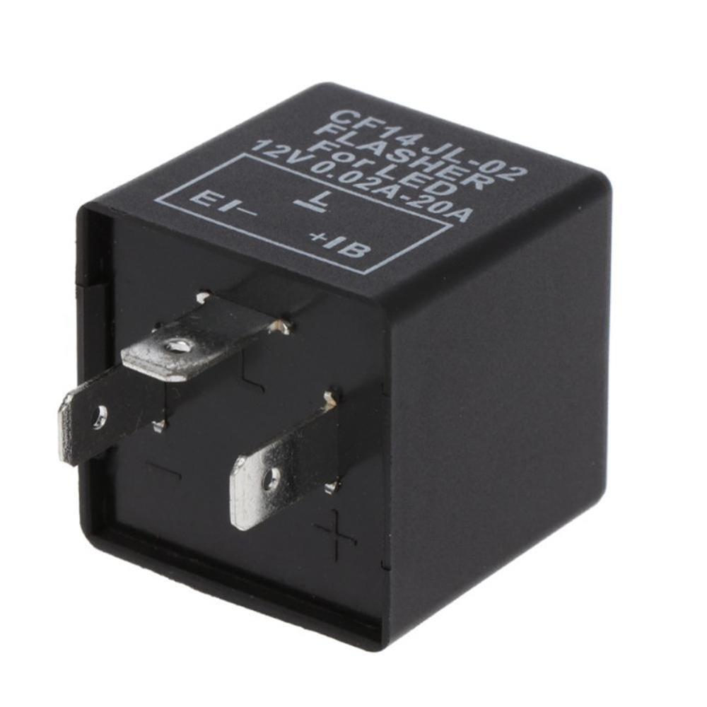 3pins Car Motorcycle LED Flasher Relay 12V Universal Freauency LED Turn Signal Electronic Light Flasher Relay Blinker Adjus K2H6