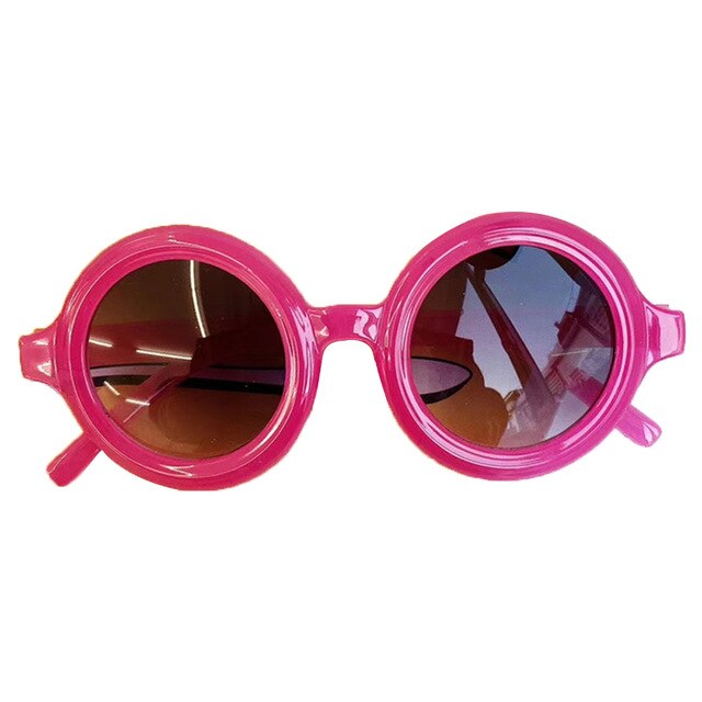 Toddler kid solbriller dreng pige solide leopard solbriller kid briller strand briller: Rosenrød