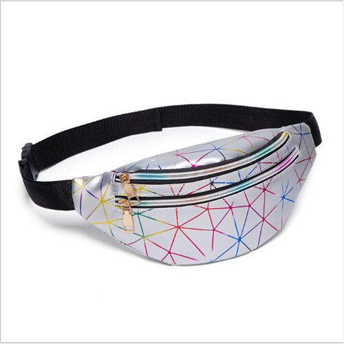 Mode Vrouwen Fanny Pack Holografische Riem Taille Bag Lady Meisjes Hologram Reizen Schouder Borst Bag Party Hip Bum Bag Taille packs: Zilver
