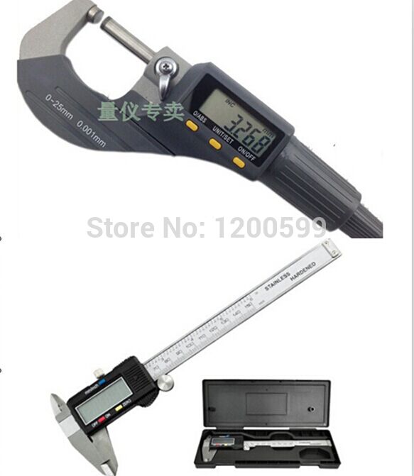 Electronic Digital Micrometer Caliper shahe + Caliper Set Machinist Inspetion Tool Kit Top Seller