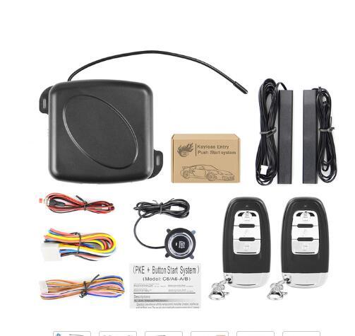 Car Keyless Entry System Engine Start Alarm System Push One-button Start System Remote Starter Stop Car Accessories: C6-B