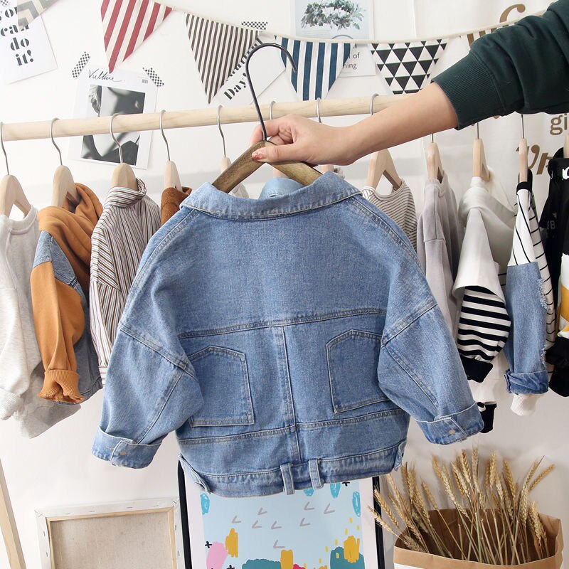 Baby Jungen Denim Jacken Frühling Herbst Neue freundlicher Koreanisch Feste Mäntel Revers Taschen lässig Jacken für Jungen freundlicher Kleidung