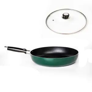 Pan Non-stick Frying Pan Household Breakfast Pan Pancake Pan Pancake Pan Cooking Pan Gas Stove Induction Cooker Universal Wok: 26cm with lid
