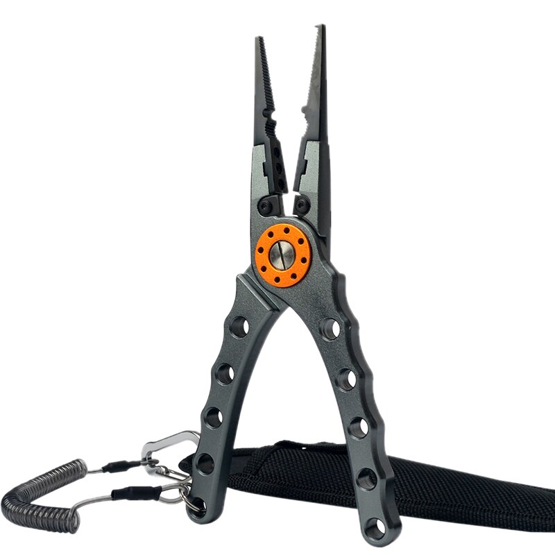 Fishing Tool Set Fishing Grip Gripper &amp; Line Cutters Fishing Pliers with Bag Multifunctional Aluminium Fishing Equipment: fishing pliers-A