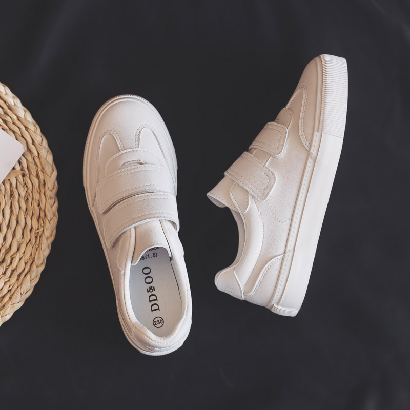 Kvinnor sneakers våren läderskor kvinnor enfärgade lägenheter kvinnlig casual plattform vita skor dam sneaker